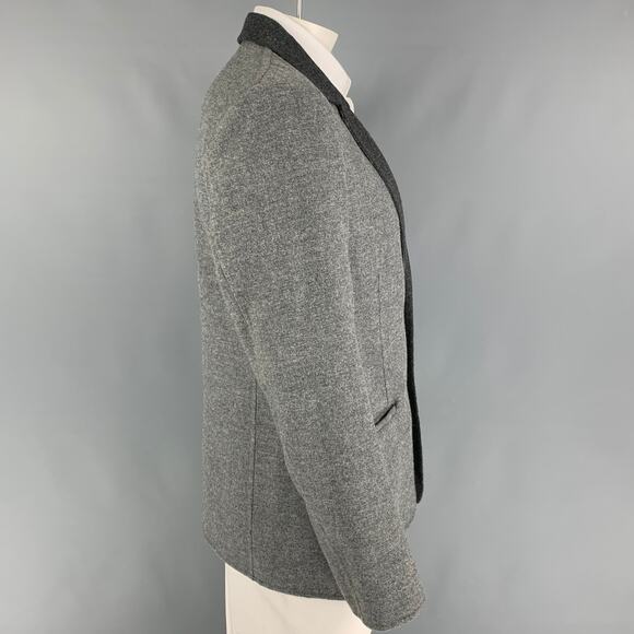 CALVIN KLEIN COLLECTION Size 42 Grey Charcoal Wool Notch Lapel Sport Coat - Picture 2 of 6
